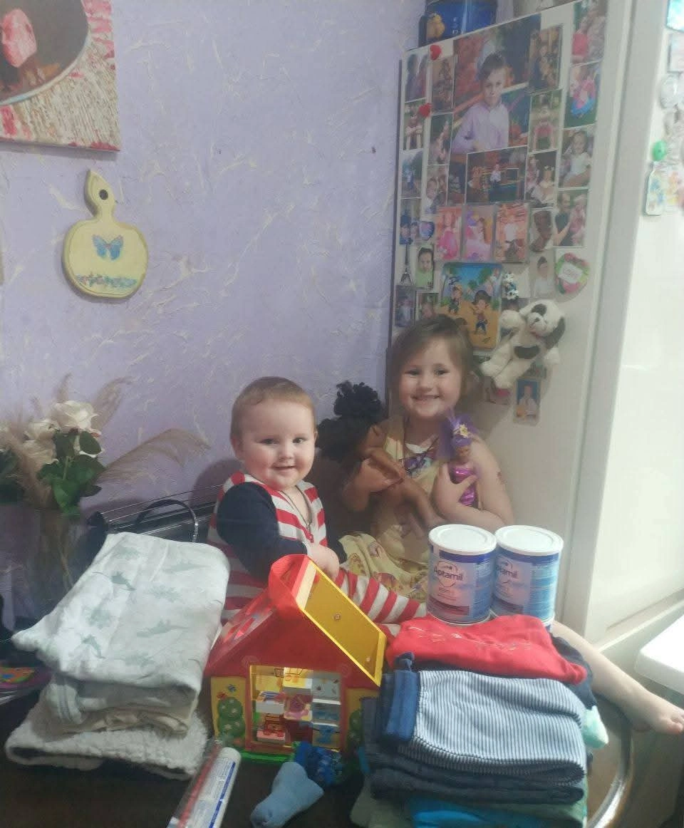 Family receiving aid